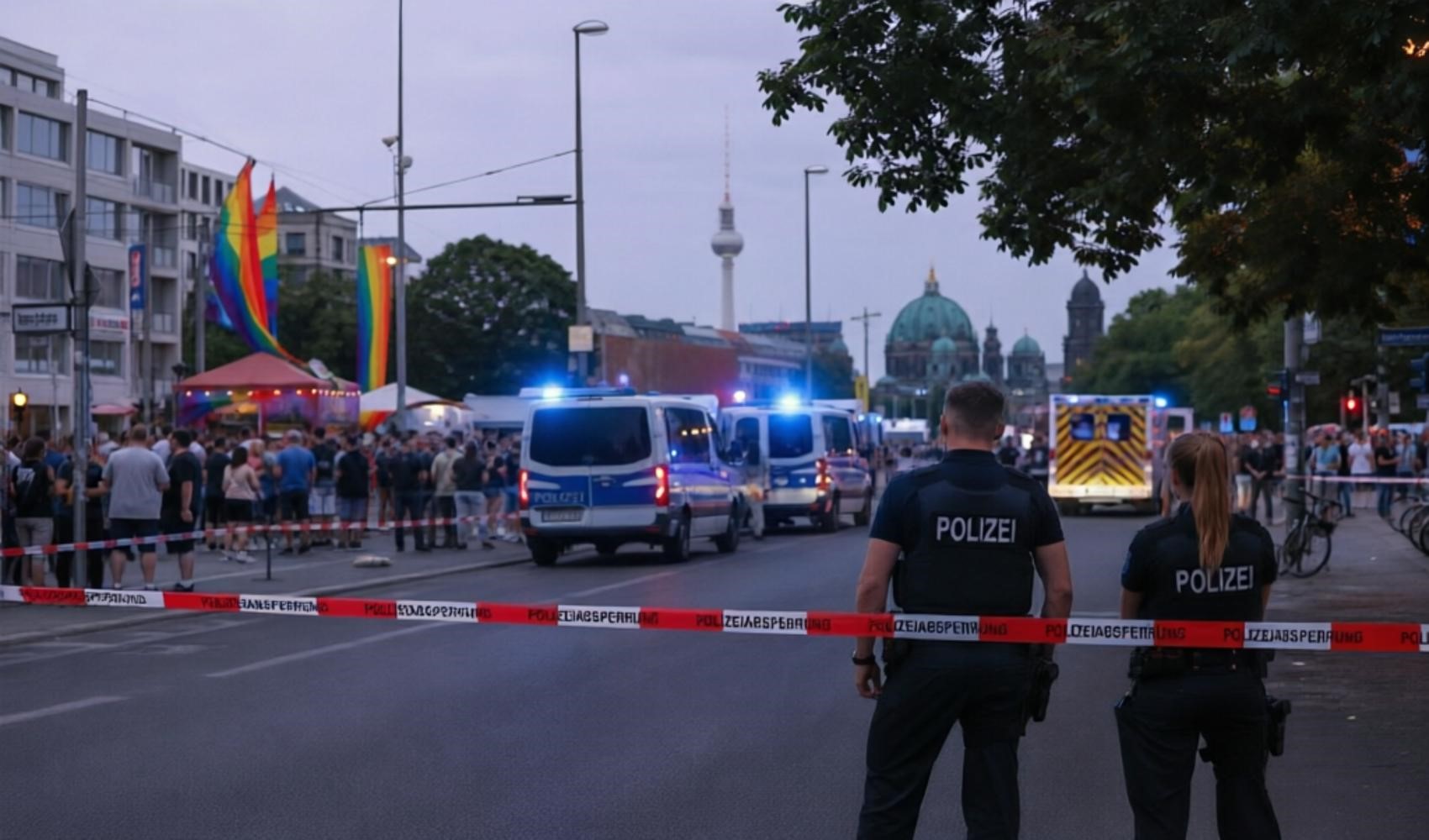 Berlin'de Christopher Street Day yürüyüşü yakınında araç kalabalığa daldı