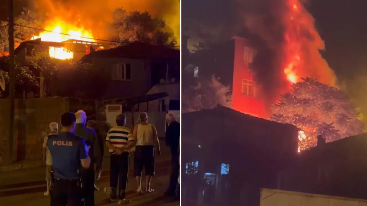 Gaziosmanpaşa'da korkutan yangın: 3 gecekondu alev alev yandı