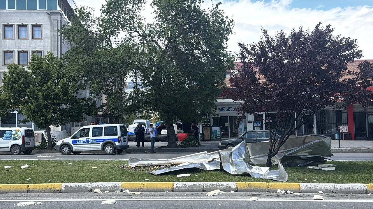 Erzincan’da kuvvetli rüzgar: Ağaçlar devrildi, çatılar uçtu