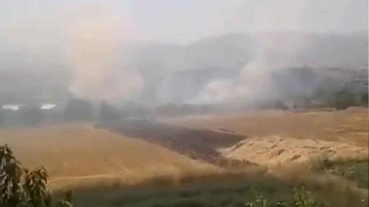 Elazığ Tadım Köyü’nde otluk alanda çıkan yangın söndürüldü