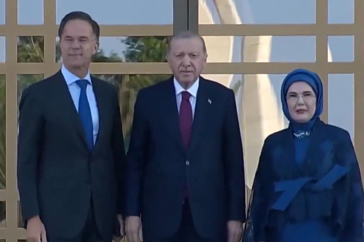 NATO liderleri şerefine Beştepe'de resepsiyon! Erdoğan çifti liderleri karşılıyor