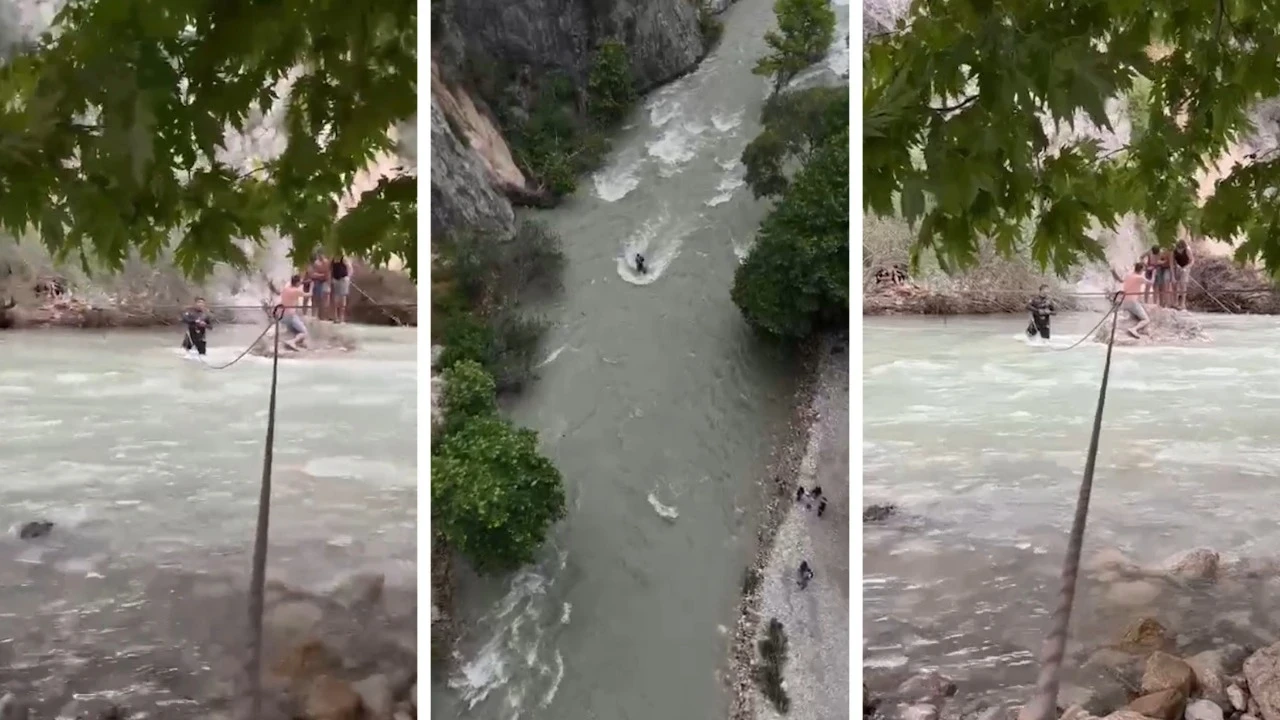 Tarsus'ta derede mahsur kalan 7 kişi kurtarıldı