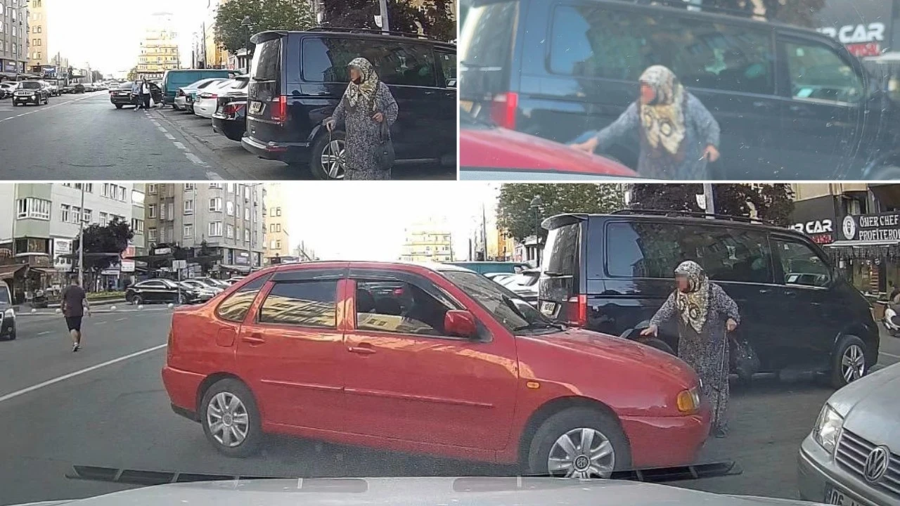 Park yeri savaşını bastonlu yaşlı kadın kazandı