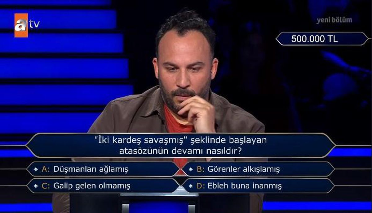 "İki kardeş savaşmış" şeklinde başlayan atasözünün devamı nasıldır?