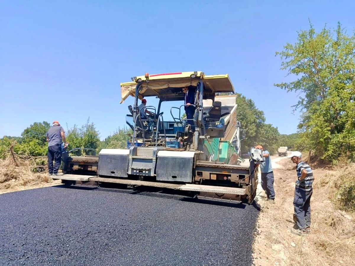 Bilecik'te Sarıdayı-Arapdede köy yolunda sıcak asfalt mesaisi başladı