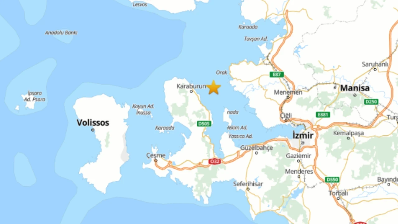 Ege Denizi'nde 3,7 büyüklüğünde deprem