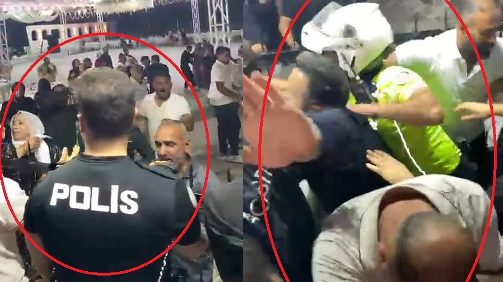 Düğünde davetliler ve polis ekipleri arasında arbede