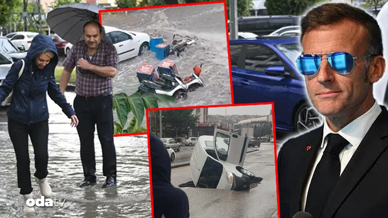 Yollar çöktü, duvarlar devrildi... Ankara'yı sağanak vurdu... Macron ucuz yırttı