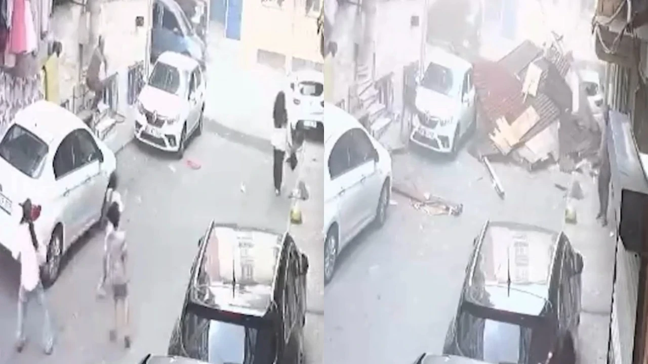 İstanbul'da korku dolu anlar! Uçan çatı çocukların üzerine düşecekti