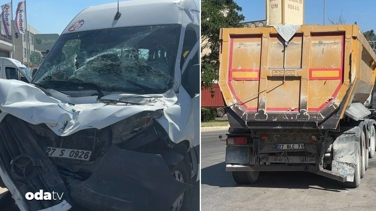 Gaziantep'te işçi servisi tıra arkadan çarptı: 11 yaralı