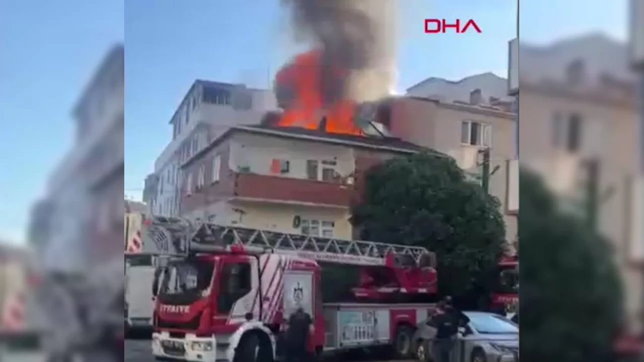 Yangın çıkan daire, küle döndü