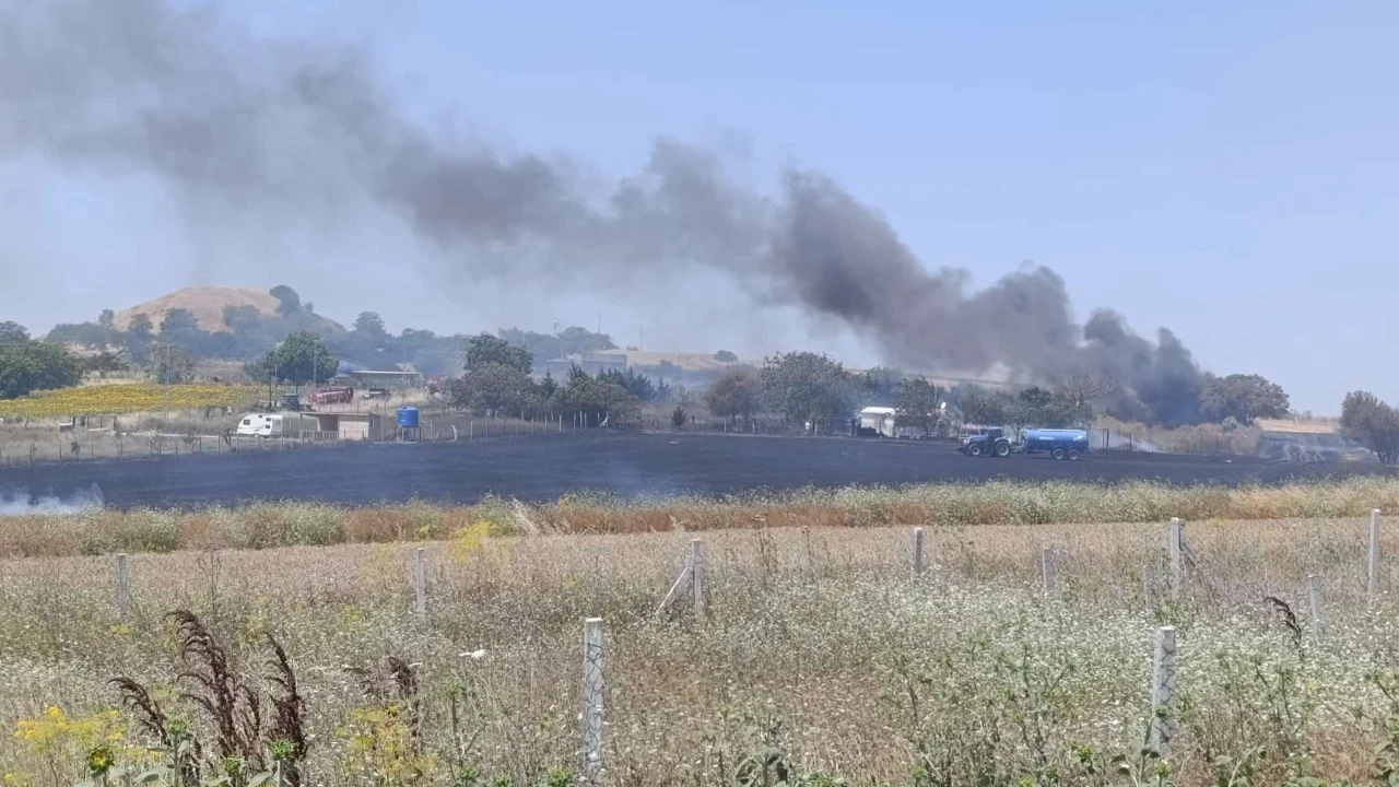 Silivri'de otluk alanda korkutan yangın