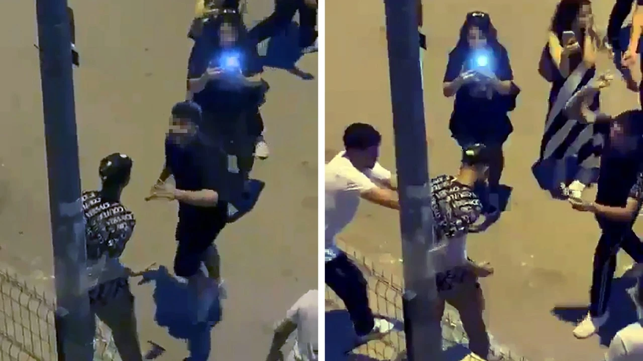 Akran zorbalığı kamerada: Direğe bağlayıp…