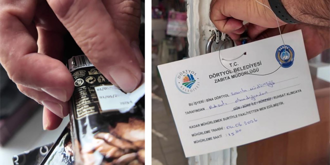 Zabıtayı hayrete düşüren kurnazlık: Tarihi geçen ürünleri siyah bantla kapattı