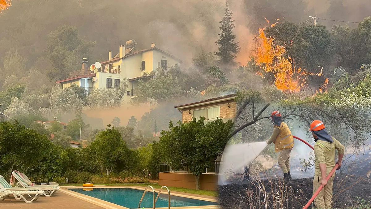 Muğla'da orman yangını büyüyor! Alevler evlere ulaştı
