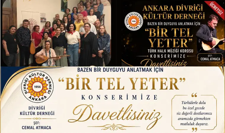 Ankara Divriği Kültür Derneği'nden türkü dolu gece: “Bir Tel Yeter” Konseri yarın Ankara'da yapılacak