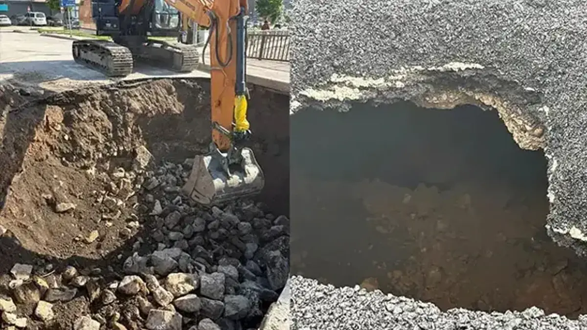 Amasya'da korkunç olay! Köprü girişinde çökme meydana geldi