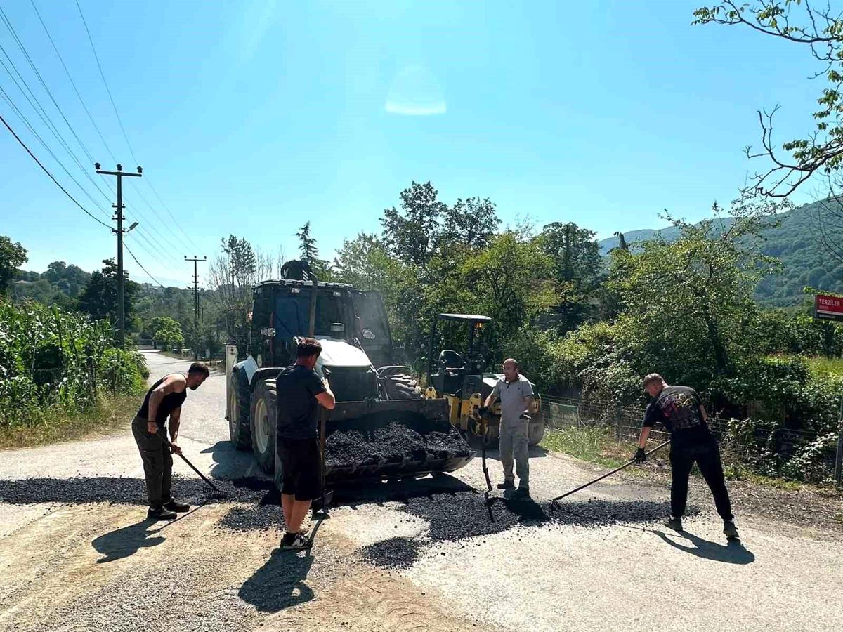 Düzce'de asfalt ve yama çalışmaları sürüyor