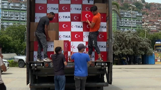 TİKA depremlerden etkilenen Venezuela'ya 1000 paketlik insani yardımda bulundu