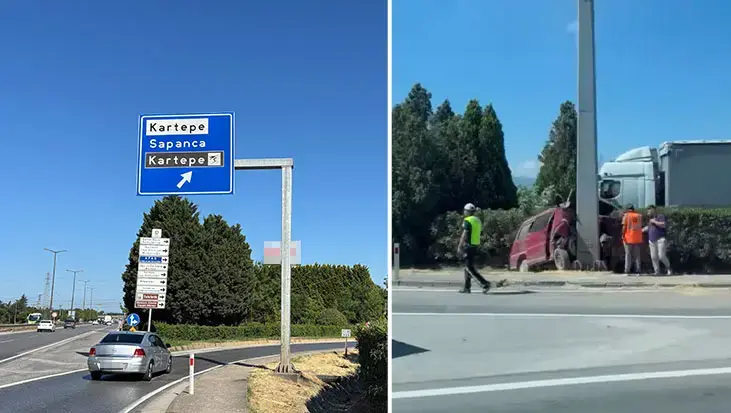 Kocaeli'de feci kaza! Panelvan yön tabelasına çarptı: Ölü ve yaralılar var
