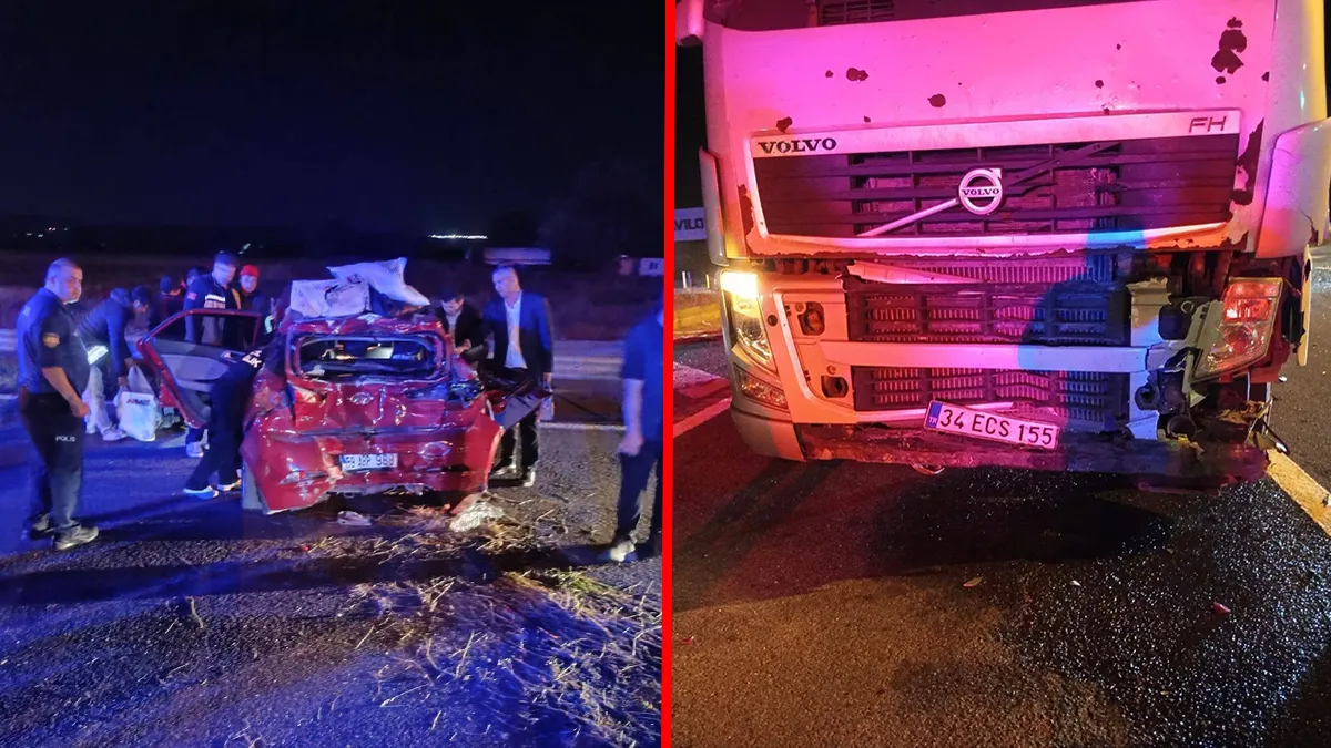 Bolu’da korkunç kaza! TIR kırmızı ışıkta bekleyen otomobile ok gibi saplandı: Yaralılar var!