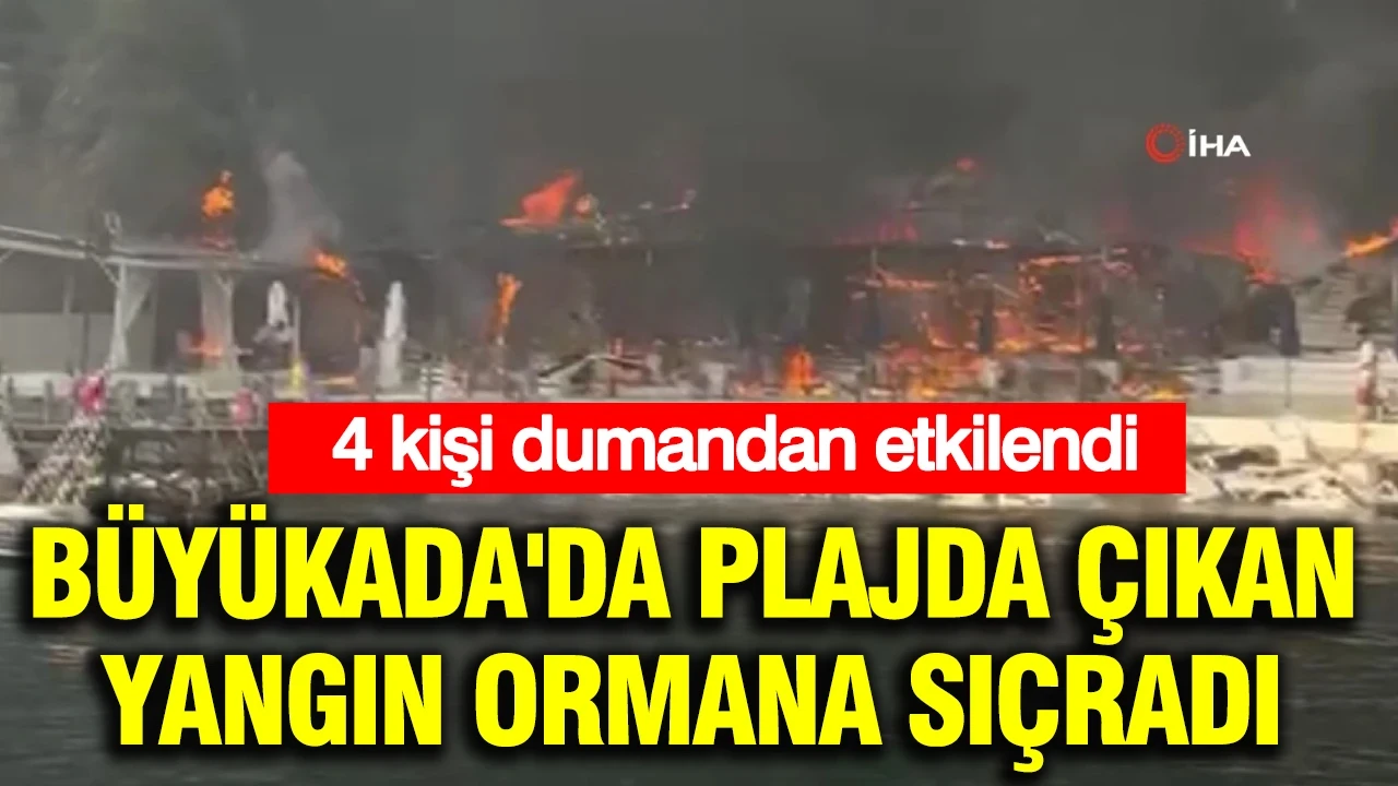 Büyükada’da plaj yangını ormana sıçradı: 4 kişi dumandan etkilendi