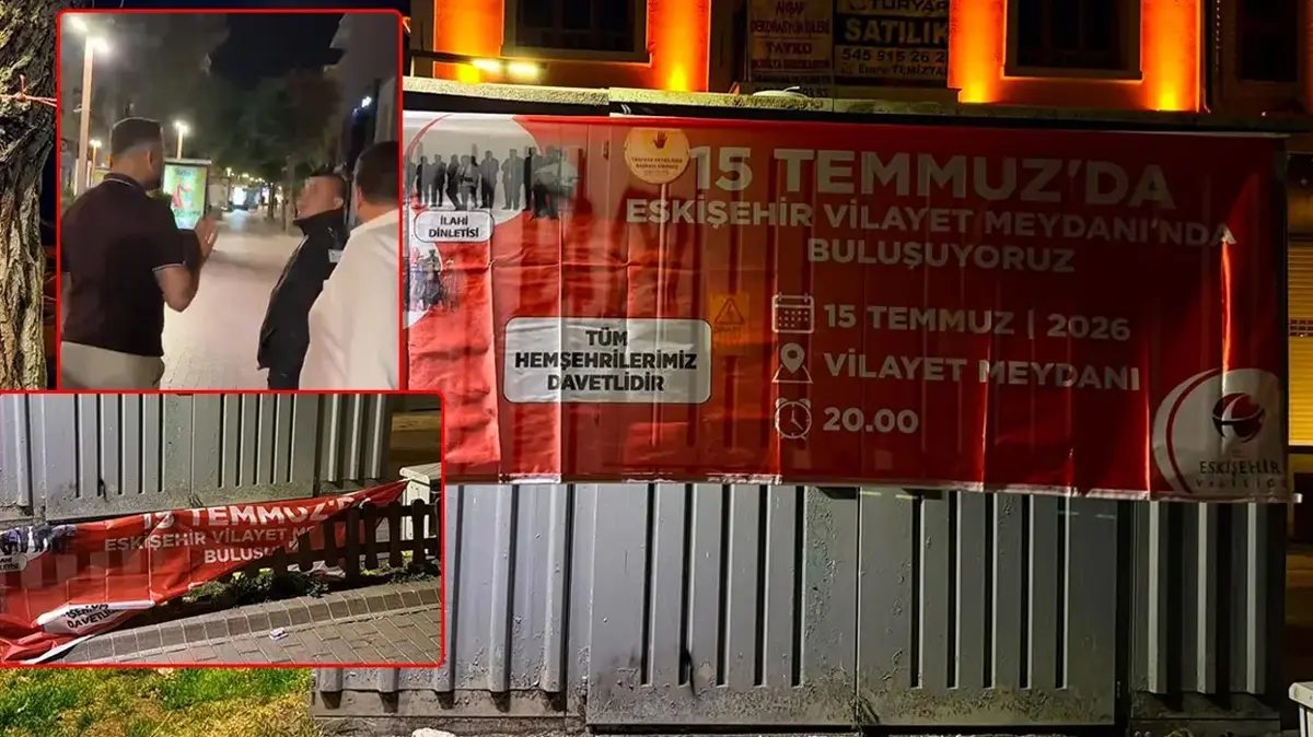 CHP'li belediyede "15 Temmuz" hazımsızlığı! Afişlere saldıran 2 zanlı yakalandı